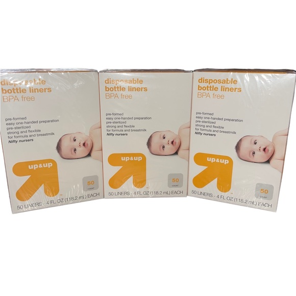 UP & UP 4 oz. Disposable Bottle Liners Drop Ins New Sealed 50 Ct - 3 Boxes - Picture 1 of 3